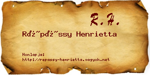 Répássy Henrietta névjegykártya